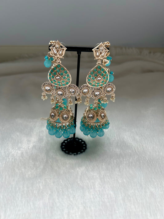 Blue Jhumki Sahara Earrings