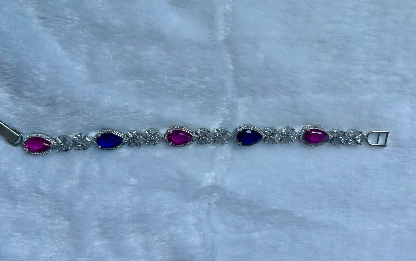 Hot Pink & Blue CZ Bracelet