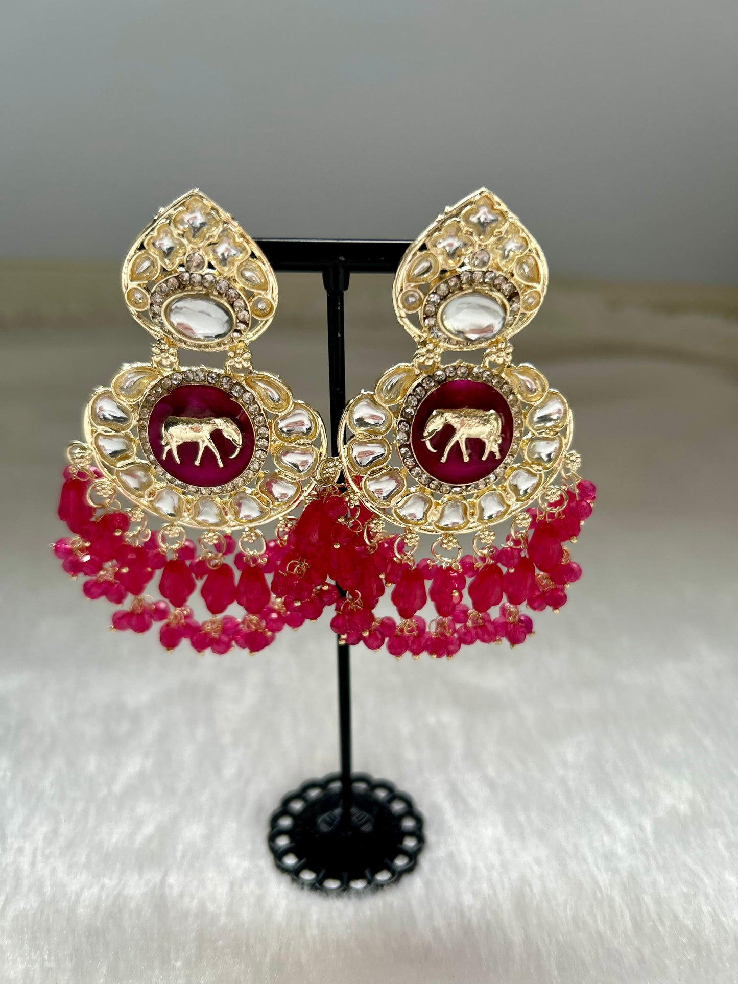 Hot Pink Designer Inspired Earrings