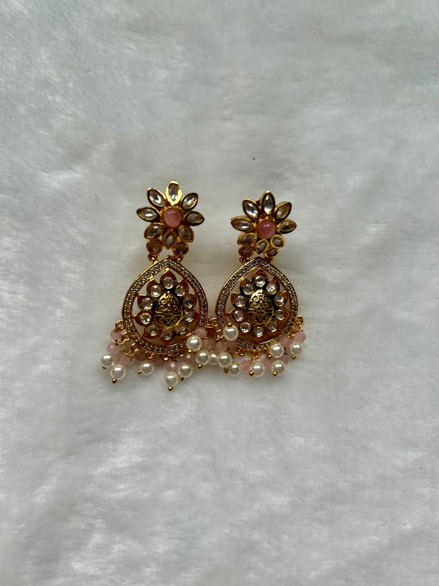 Pink Gold Crafted Earrings