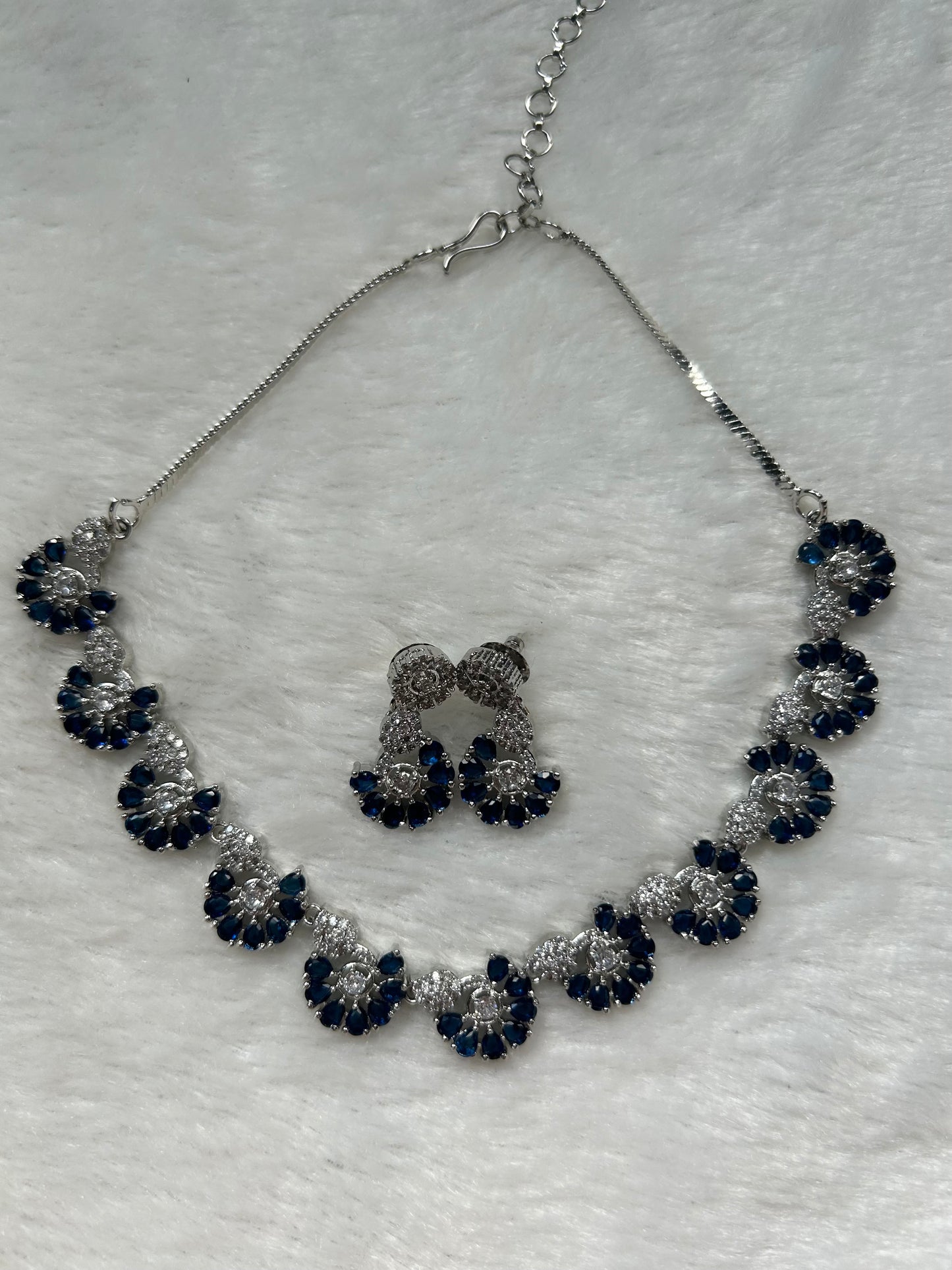 Dark Blue CZ Choker Set