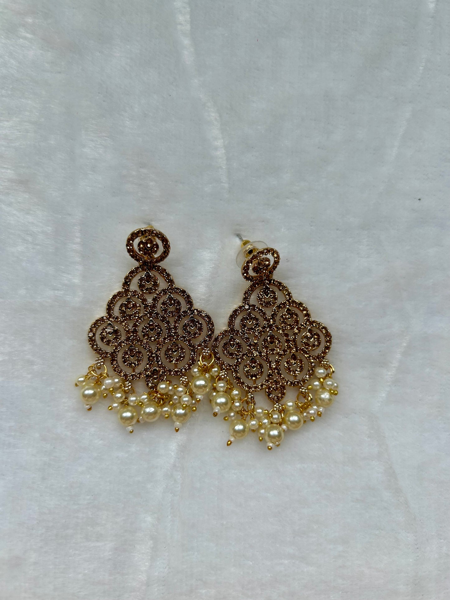 White Polki Earrings