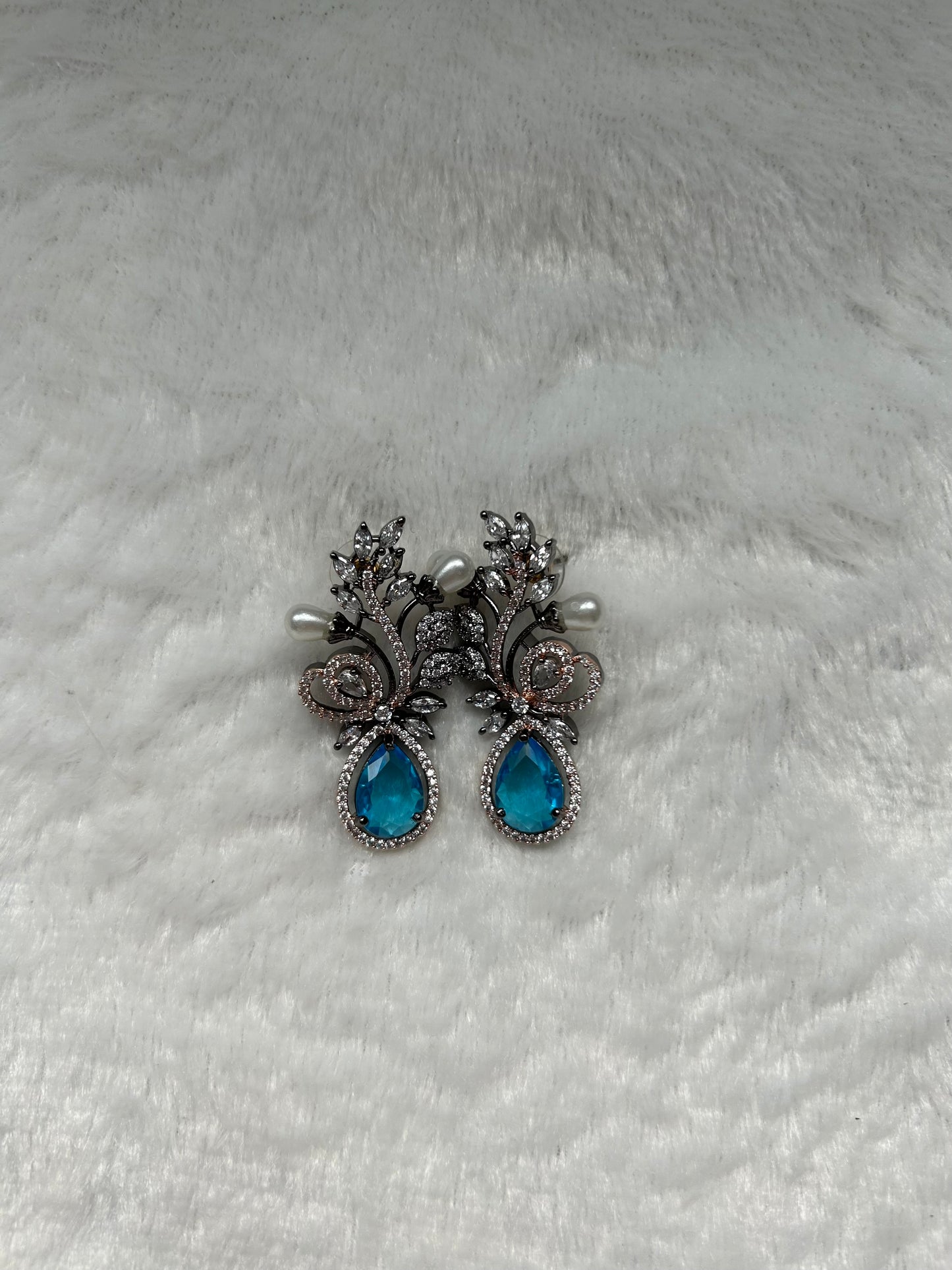 Blue AD Earrings