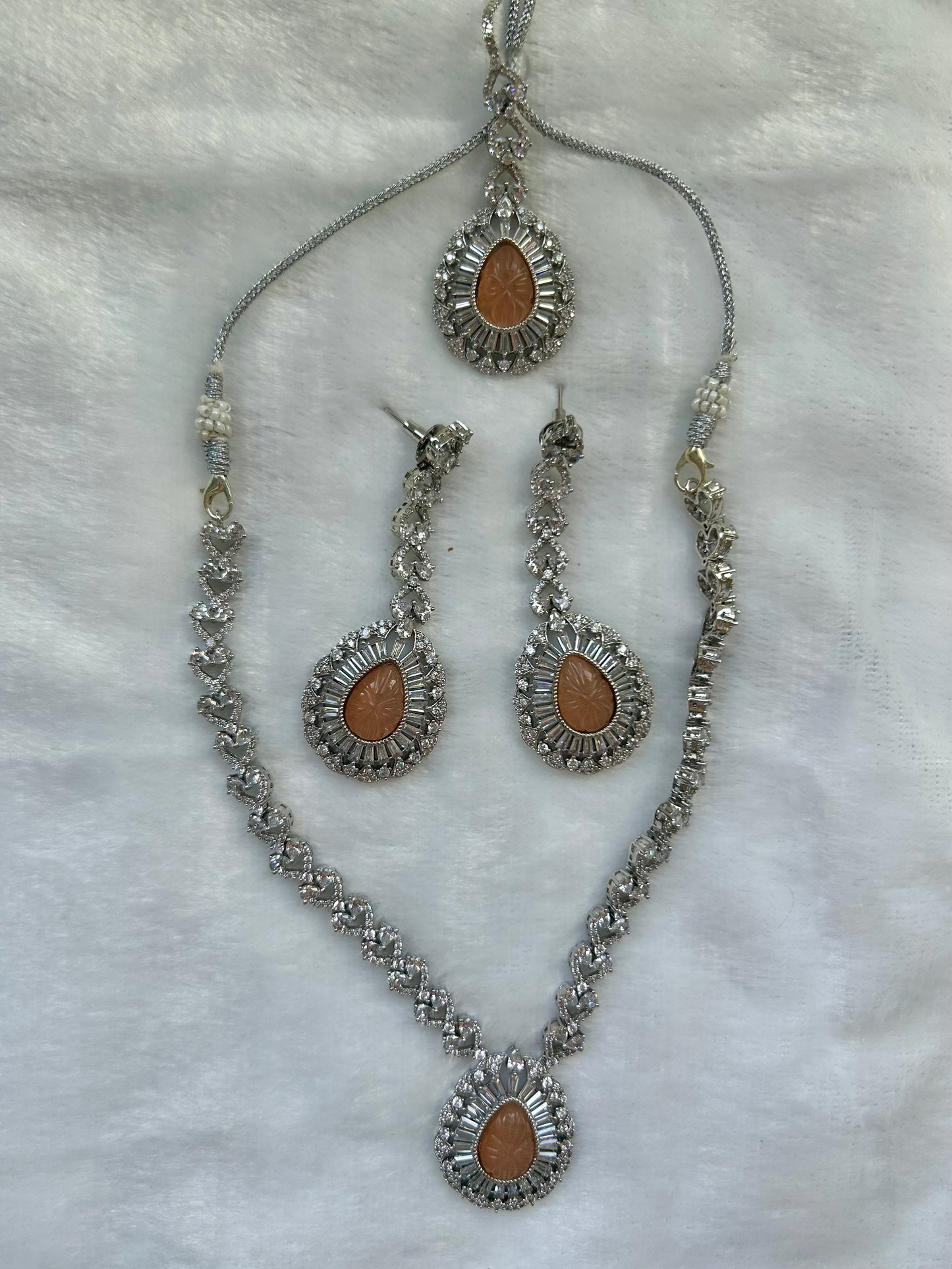 Light Pink/ Orange CZ Set