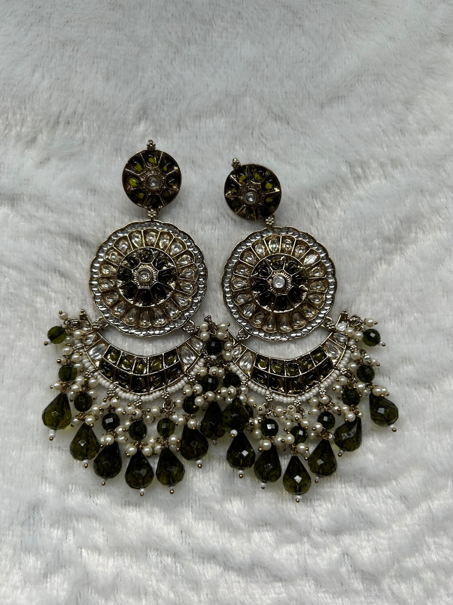 Mehendi Green Polki Earrings