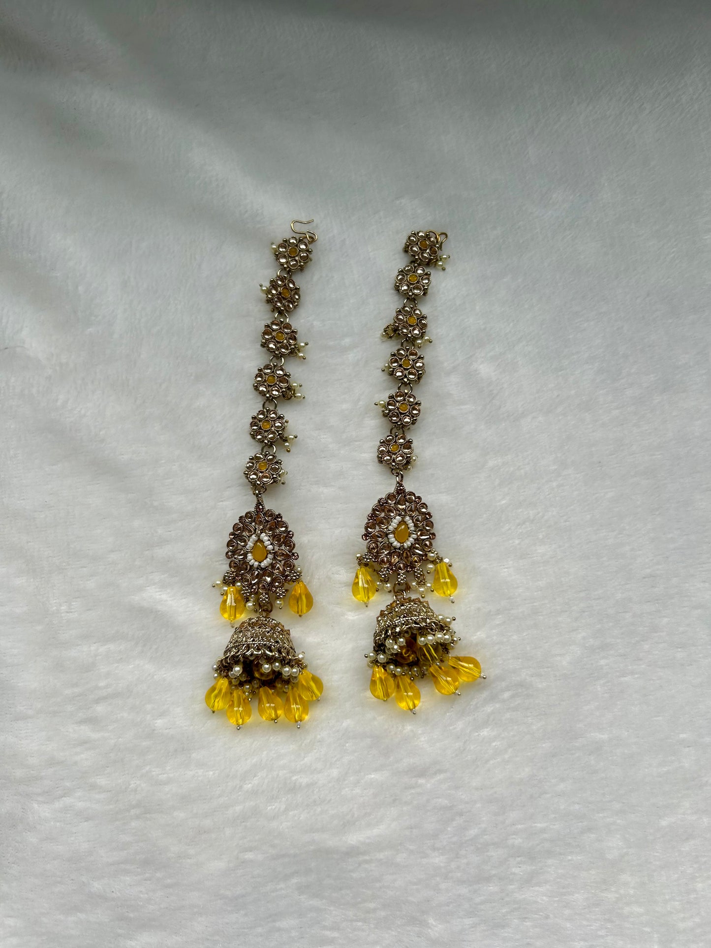 Yellow Polki Sahara Earrings