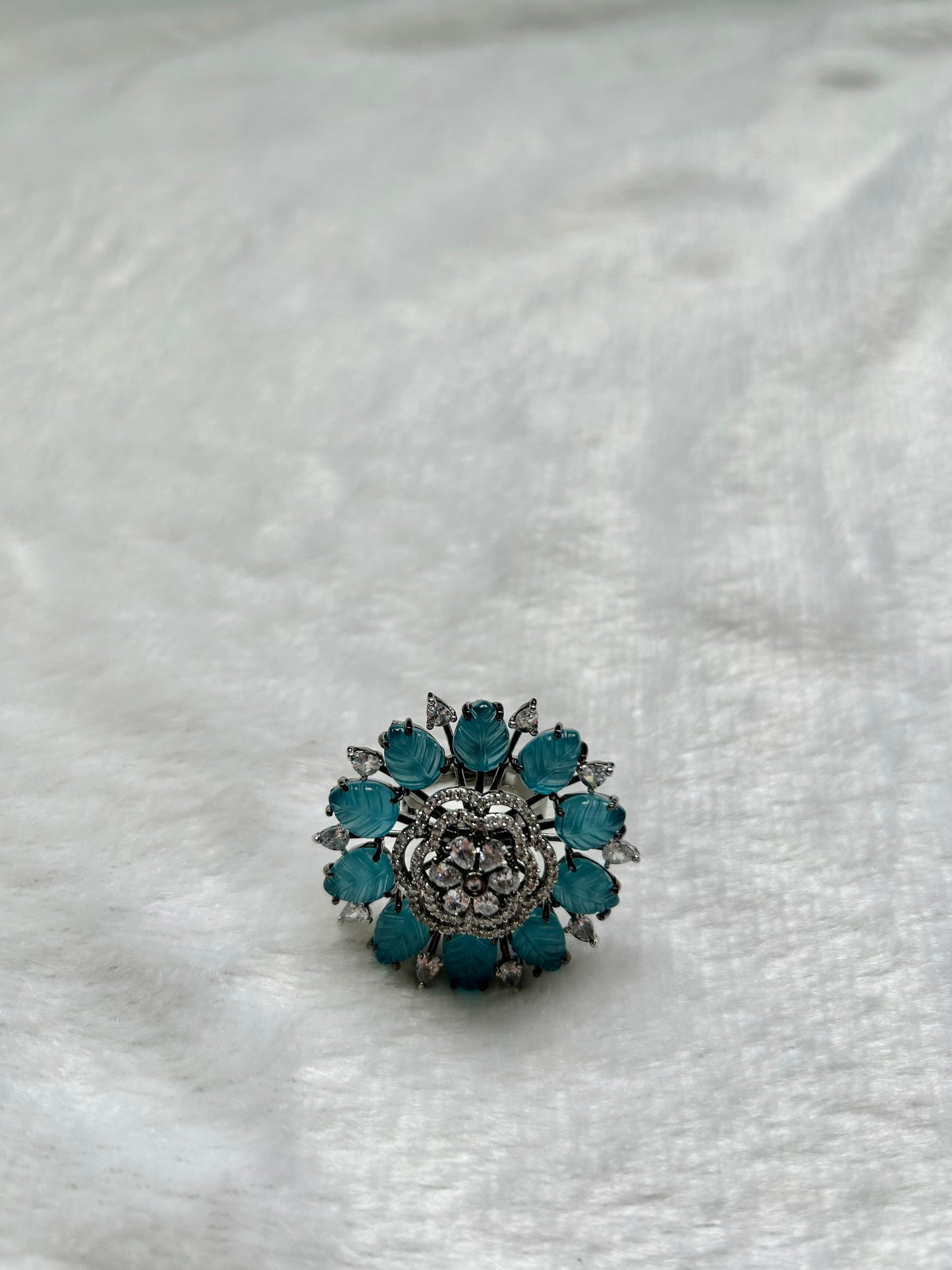 AD Blue Flower Ring