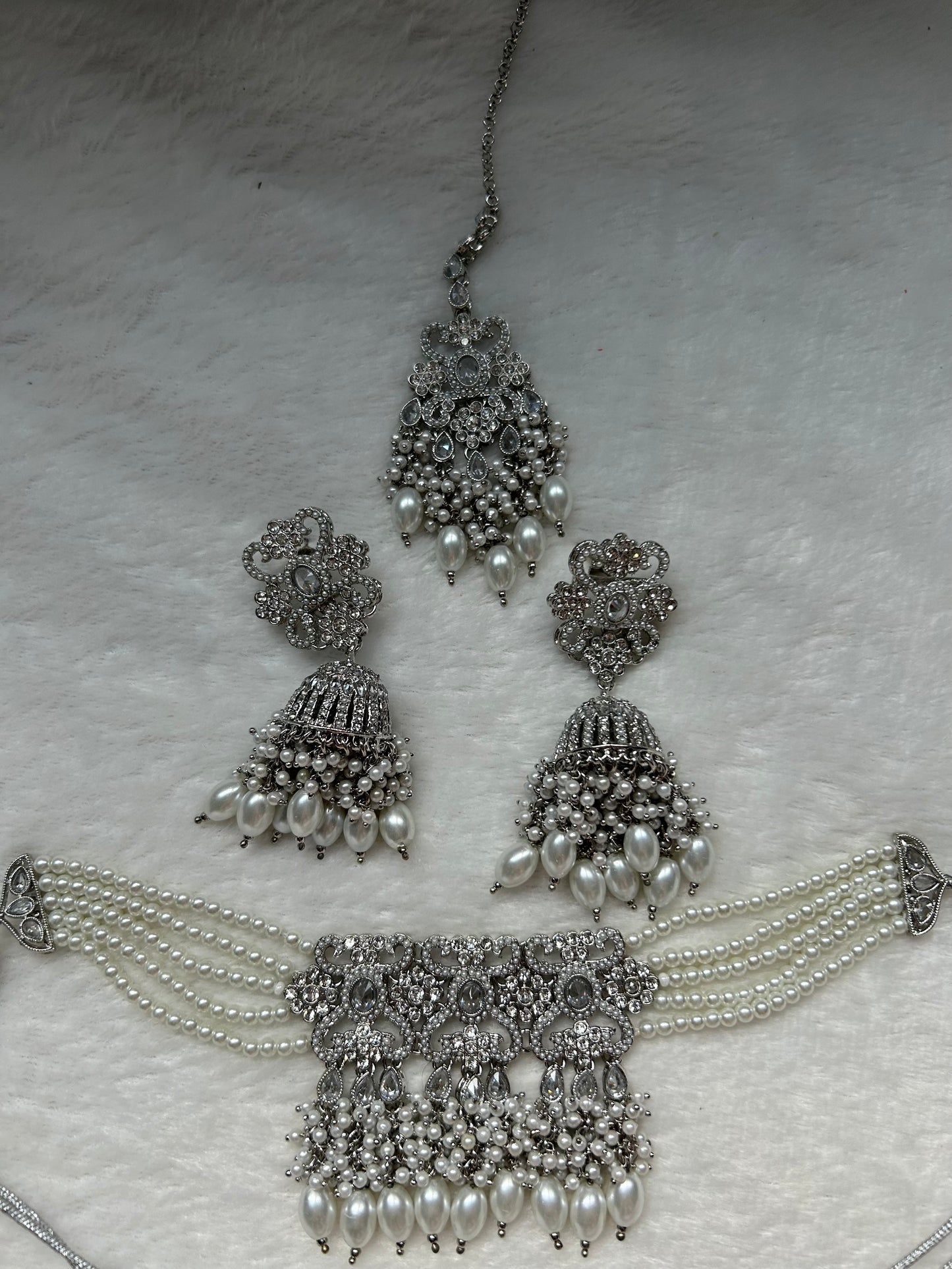 Silver Polki Choker Set