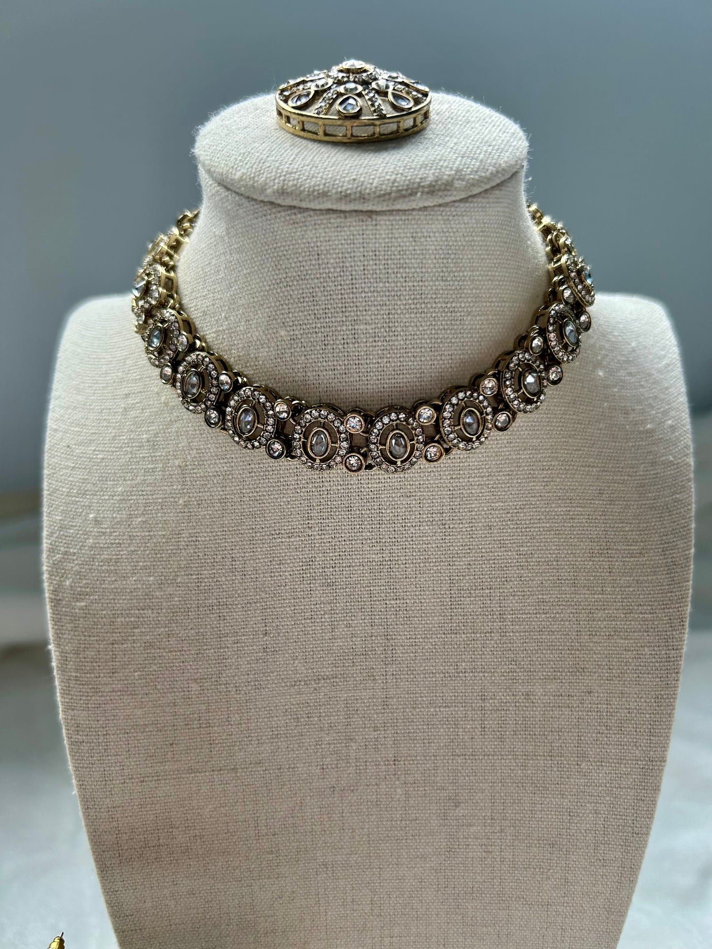 White Polki Choker Set