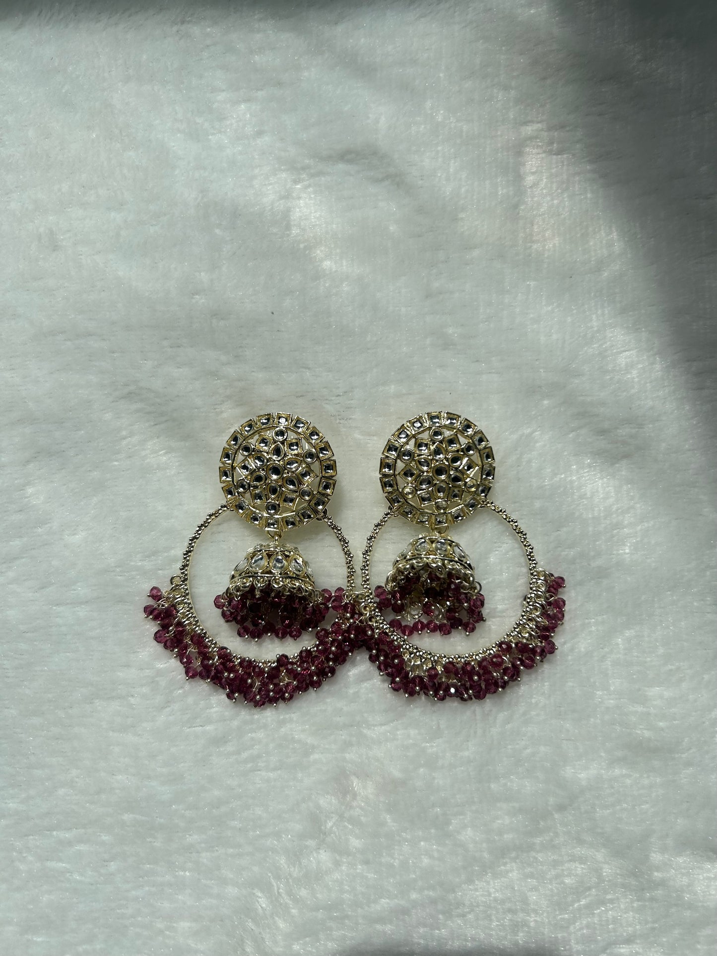 Purple Jhumki Earrings