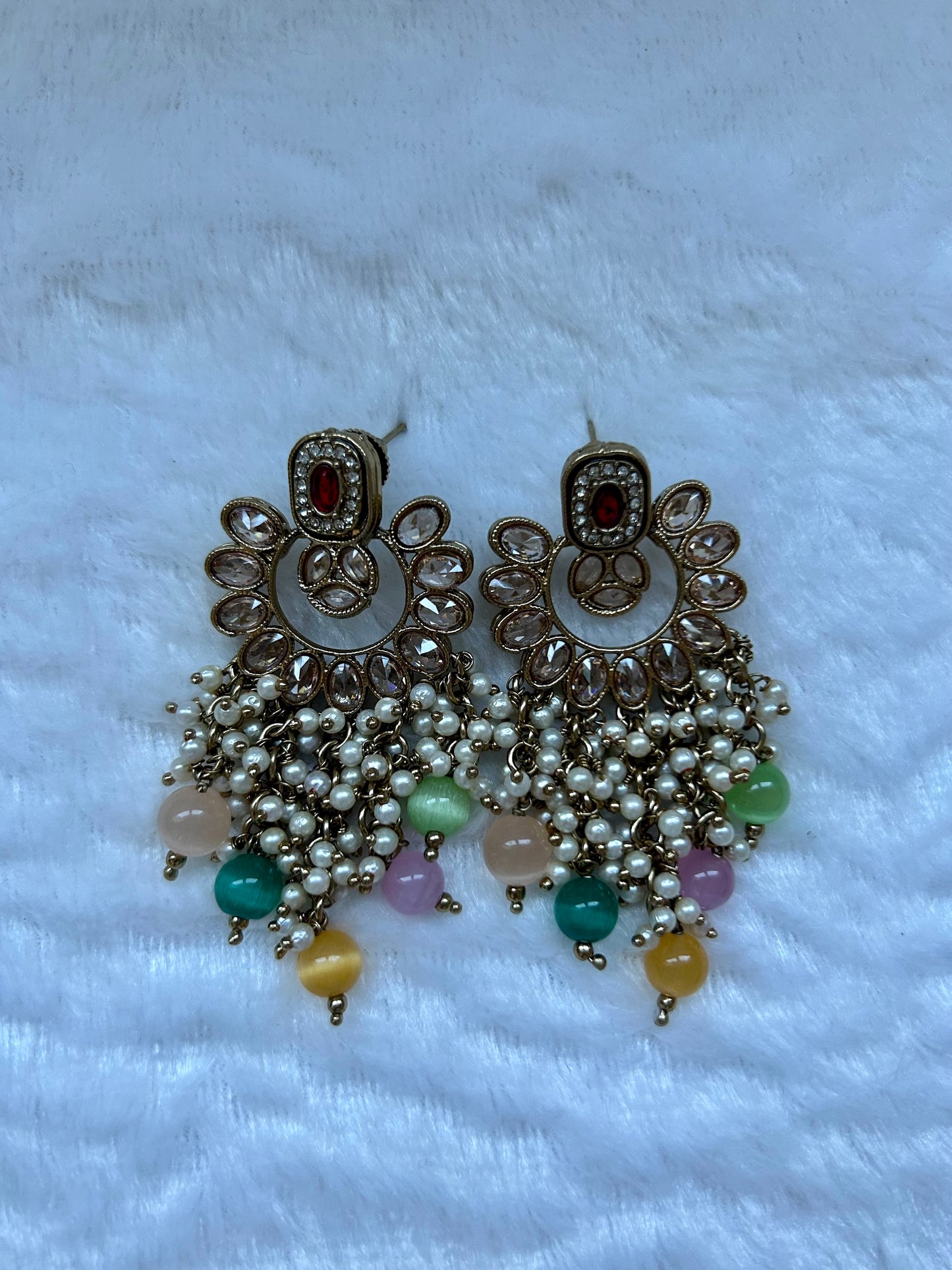 Multi Color Polki Earrings