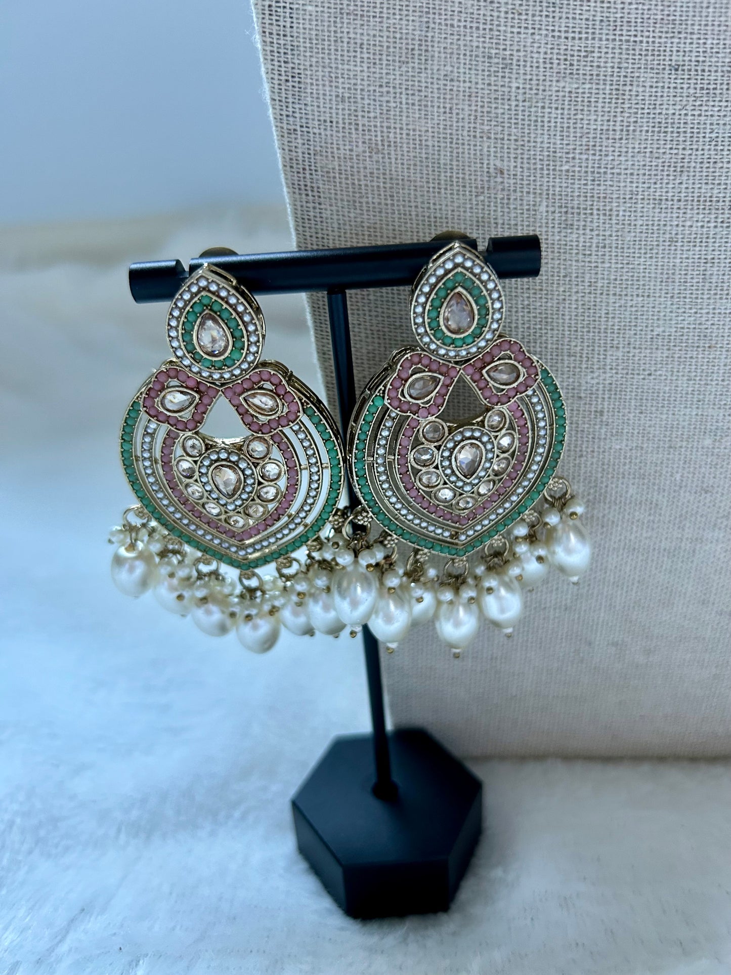 Pakistani Inspired Pink & Mint Choker Set