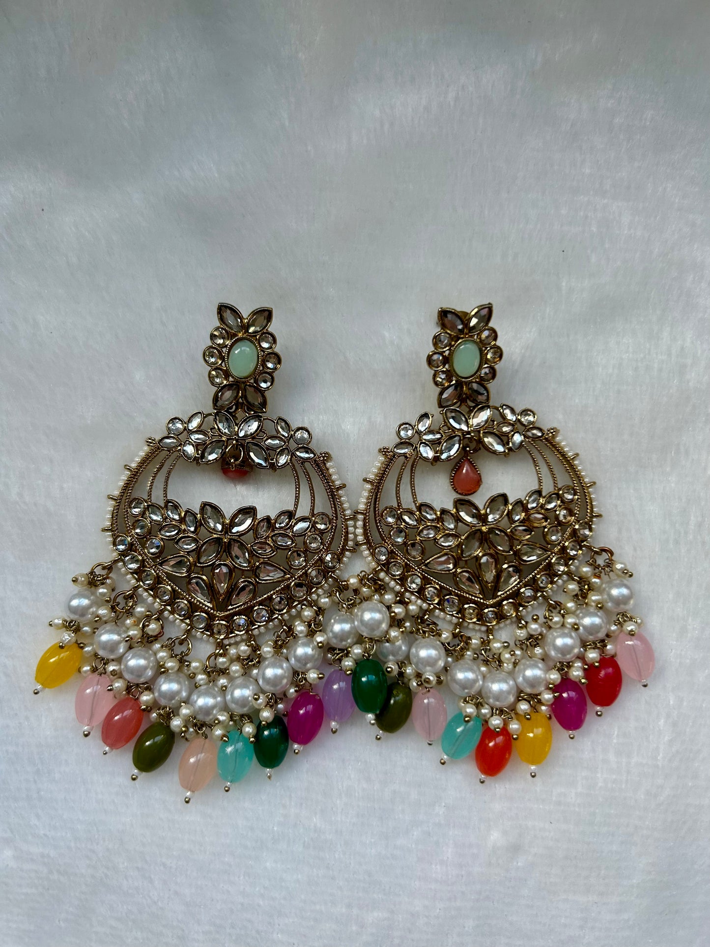 Multi Color Kundan Earrings