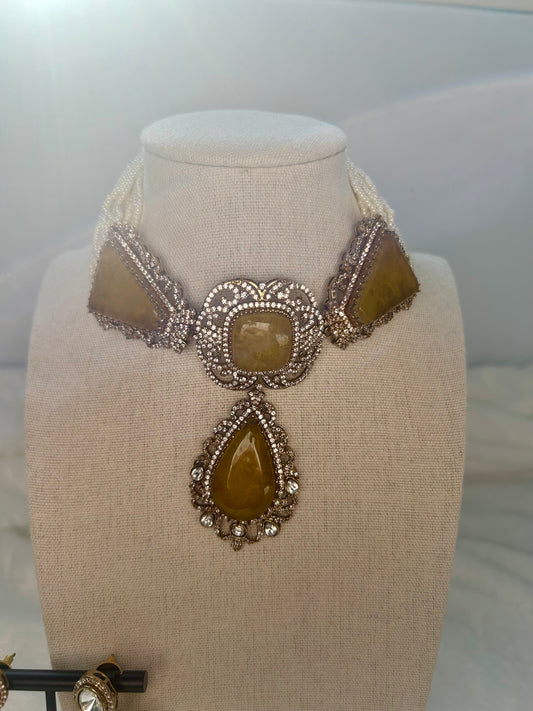 Yellow Doublet Choker Set