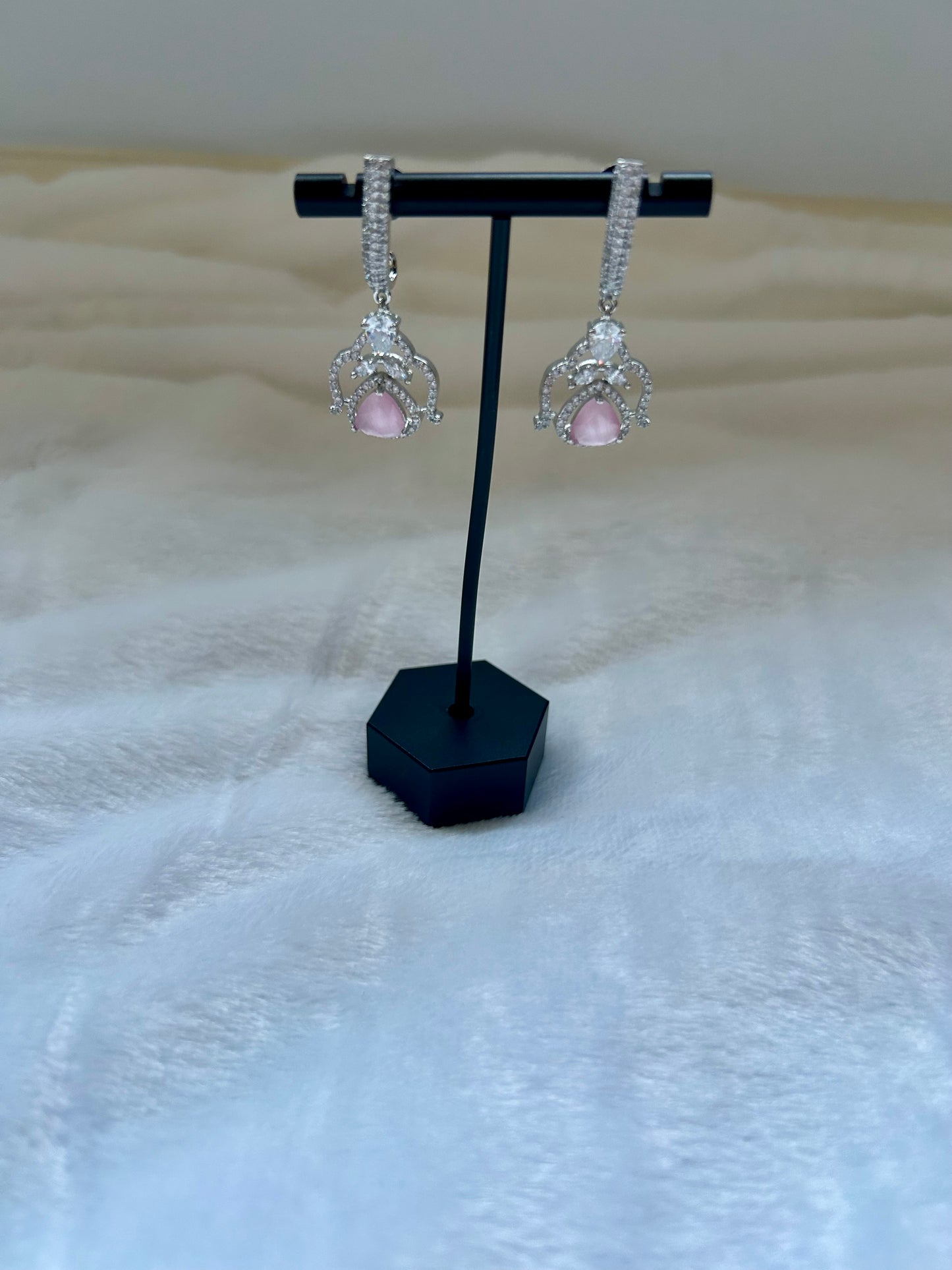 Light Pink CZ Earrings