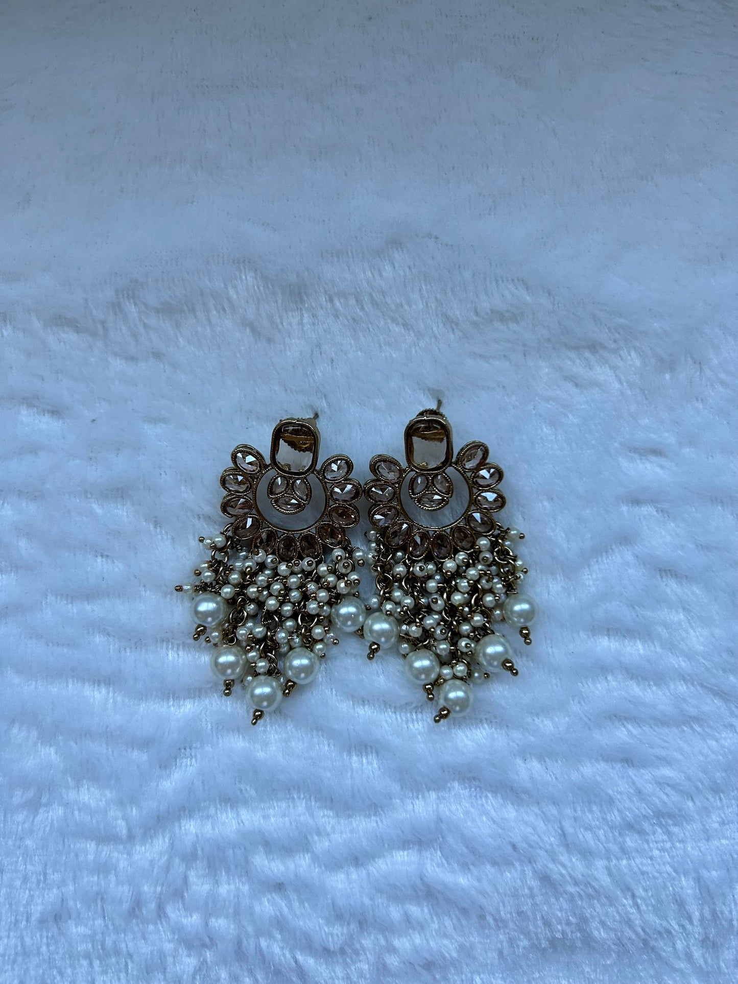 White Polki Earrings