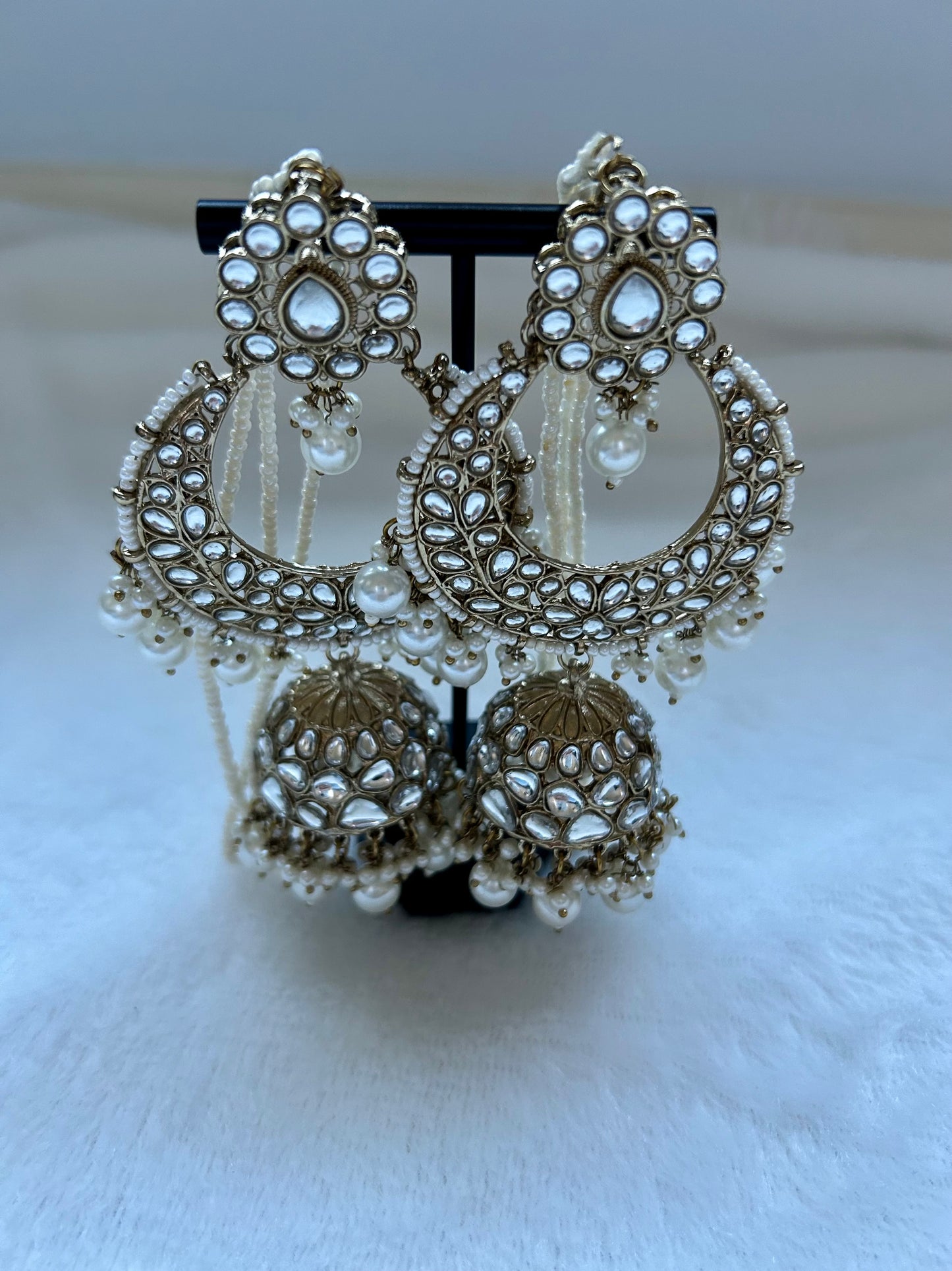 White Kundan Sahara Earrings