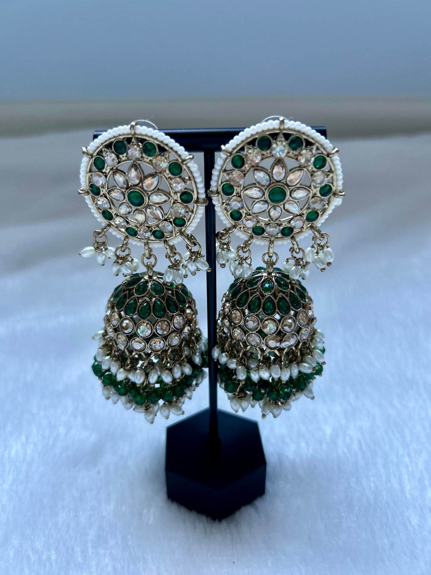 Emerald Green Kundan Earrings