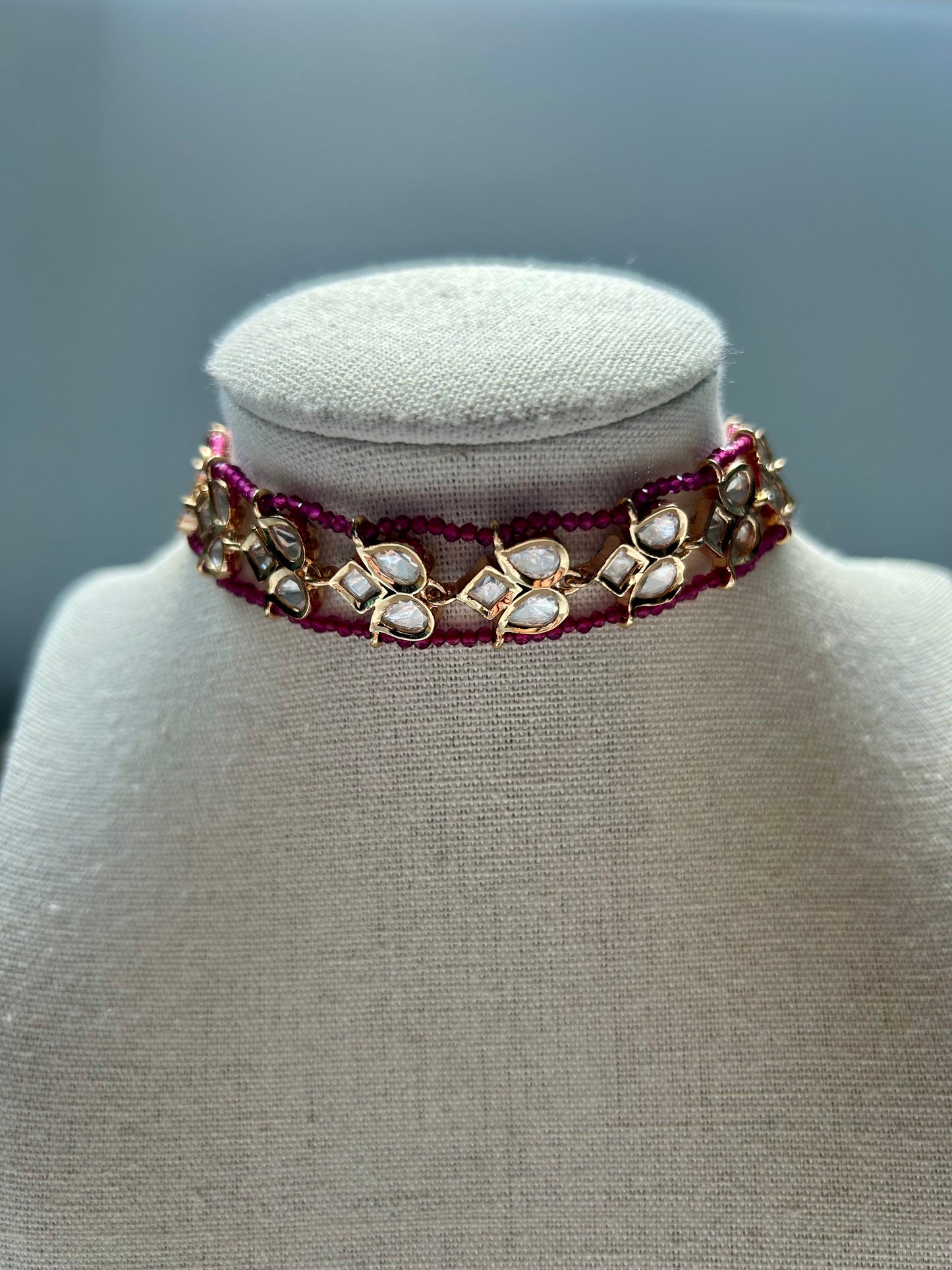 Dark Hot Pink Tyaani Kundan Choker ONLY
