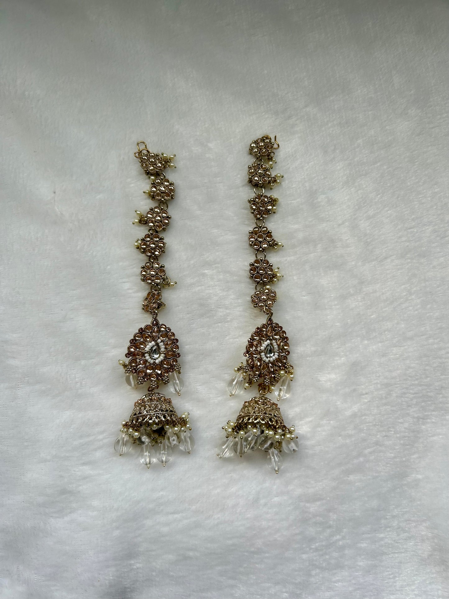 White Polki Sahara Earrings