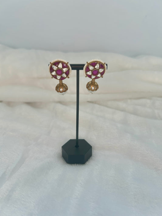 Ruby Pearl Drop Earrings