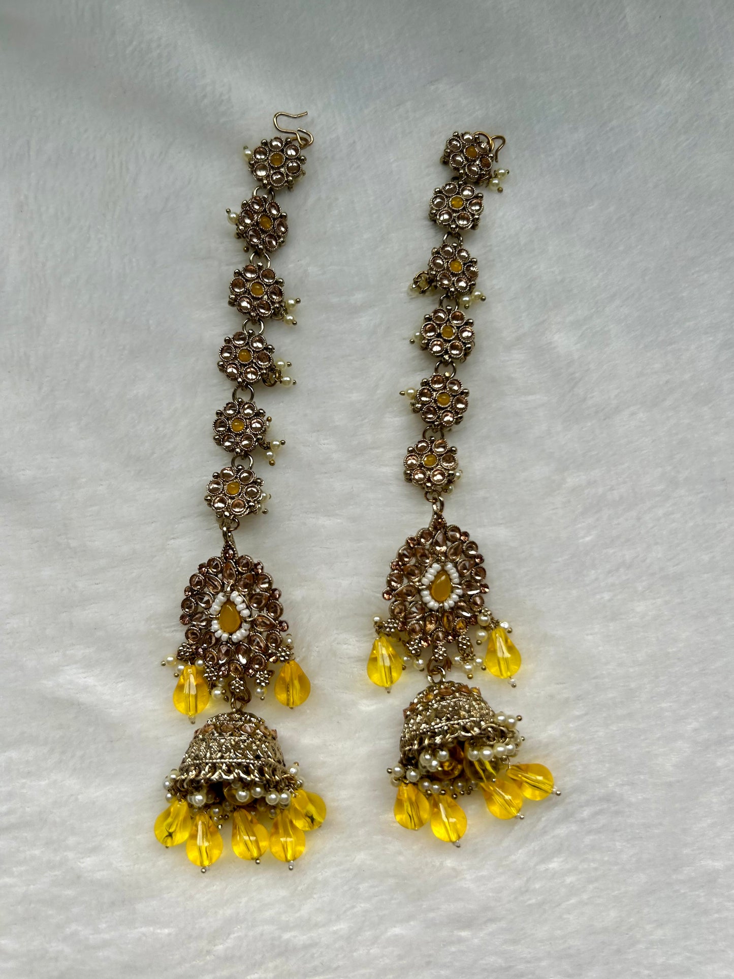 Yellow Polki Sahara Earrings