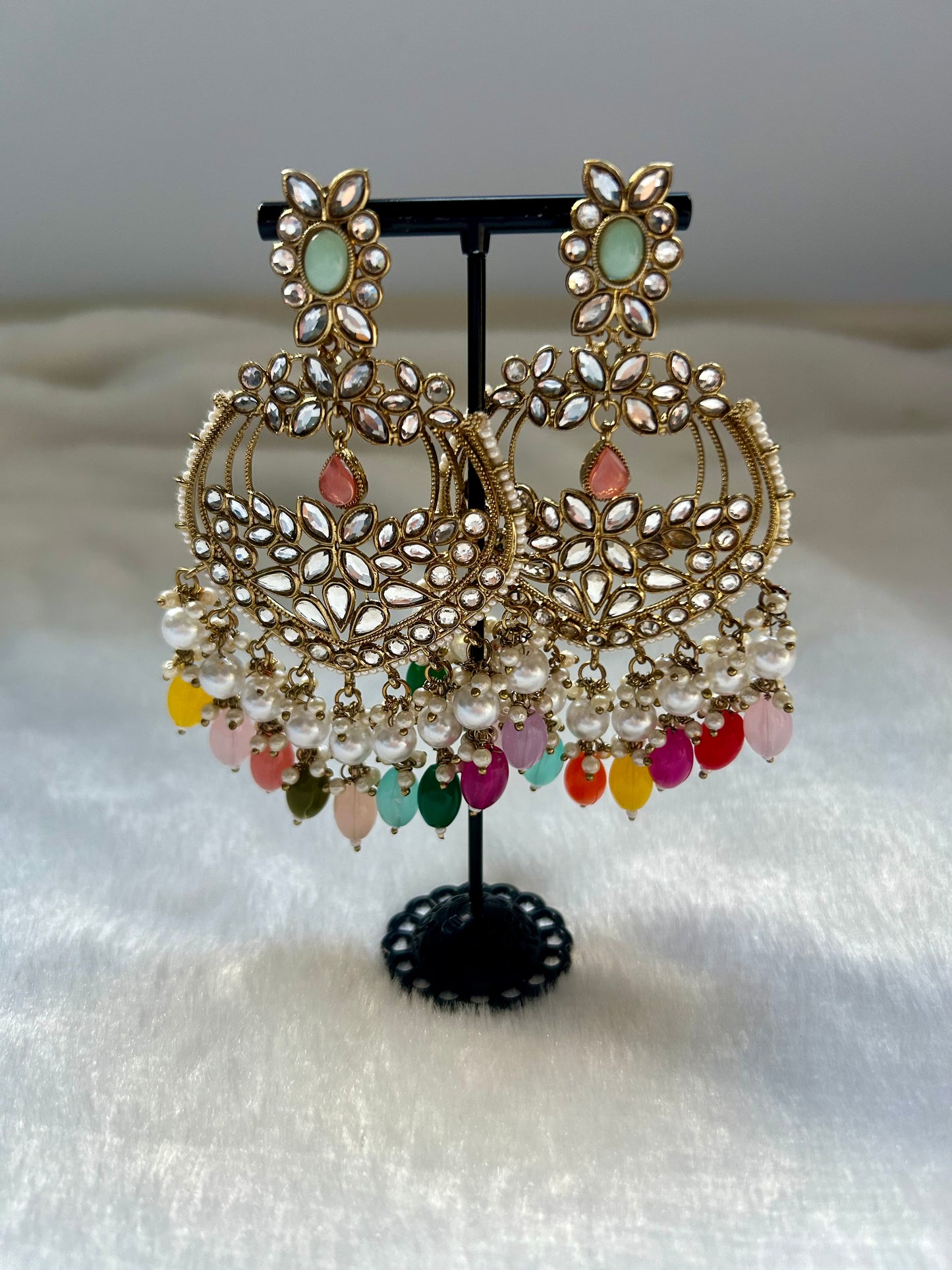 Multi Color Kundan Earrings