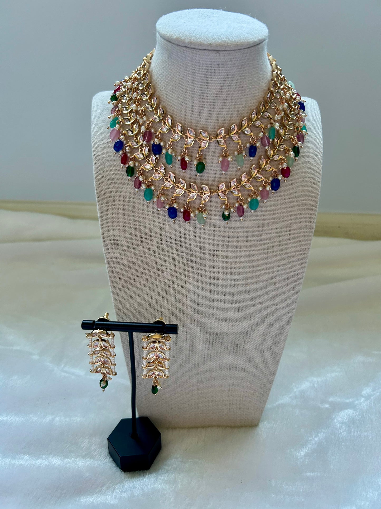 Multi Tyaani Kundan 2 Layer Necklace Set