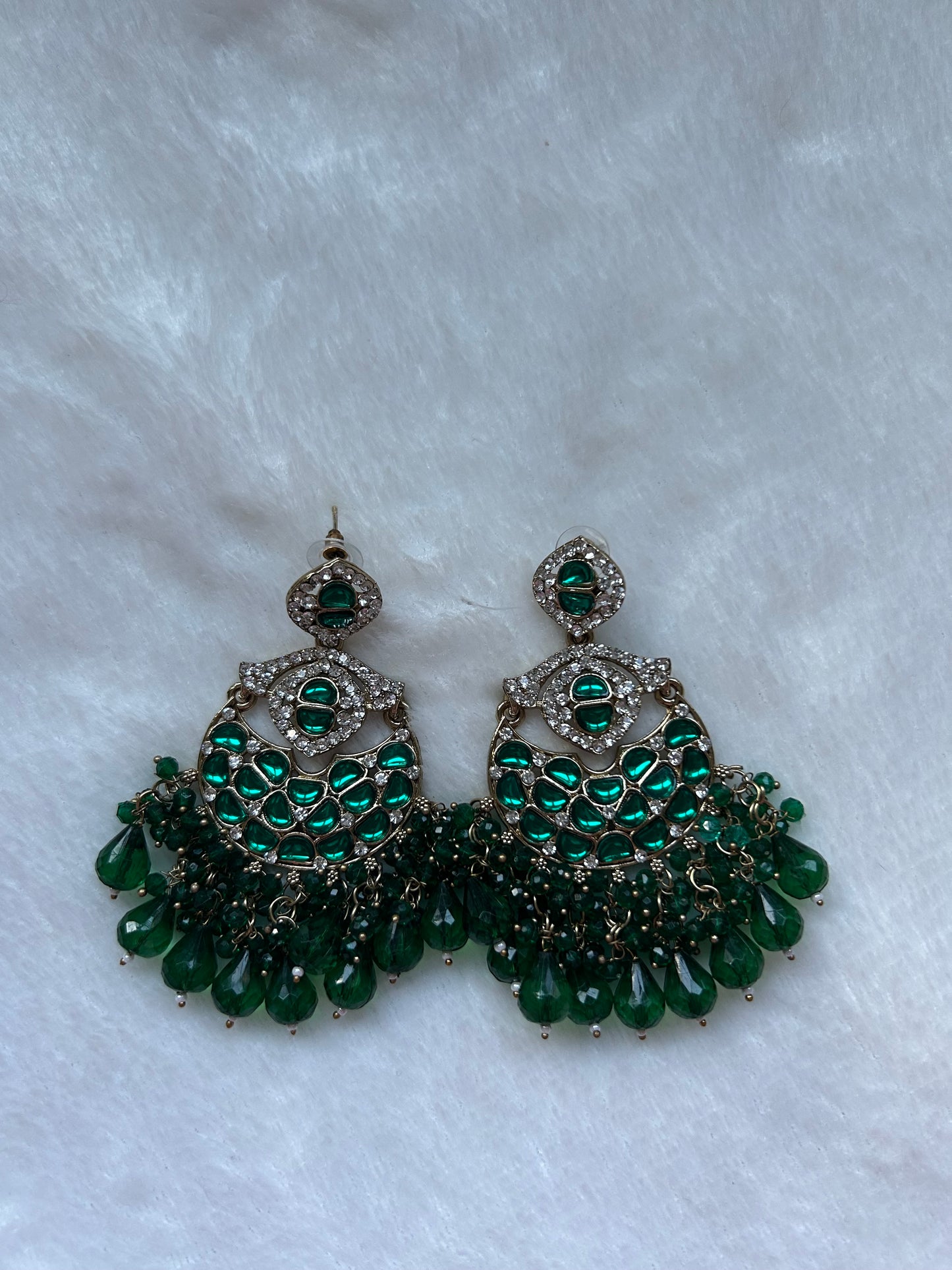 Emerald Green Kundan Earrings