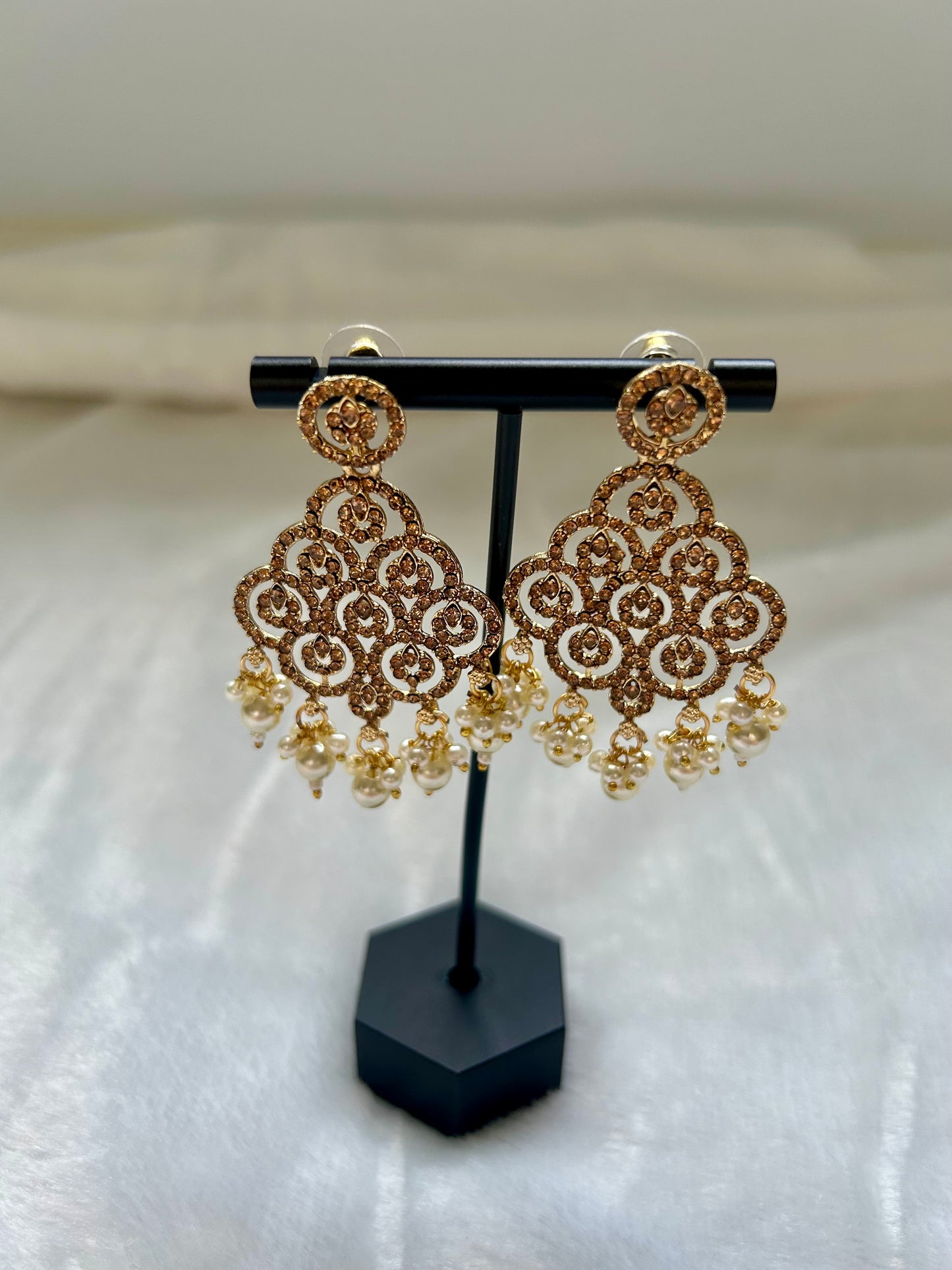 White Polki Earrings