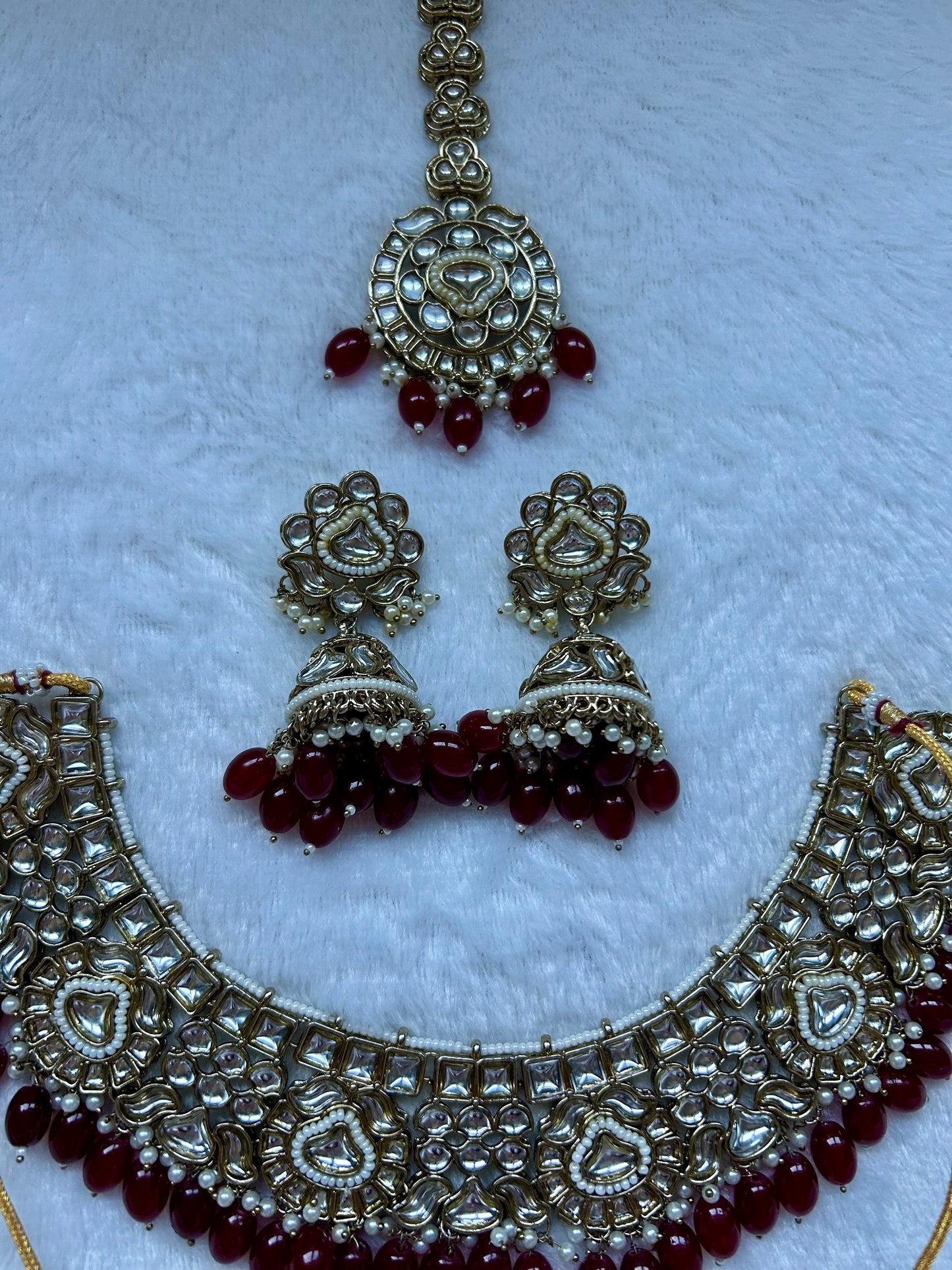 Red Kundan Choker Set