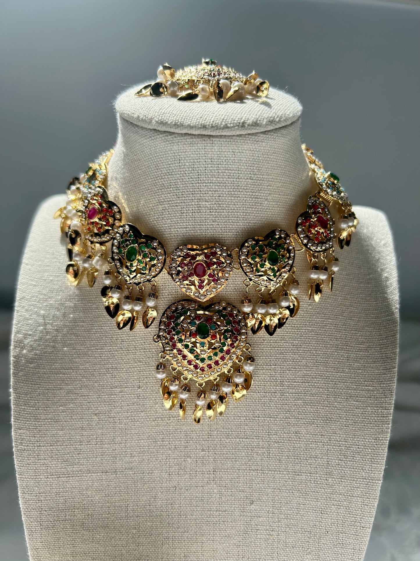 Multi Jadau Kundan Necklace Set