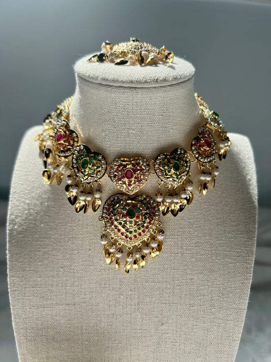 Multi Jadau Kundan Necklace Set