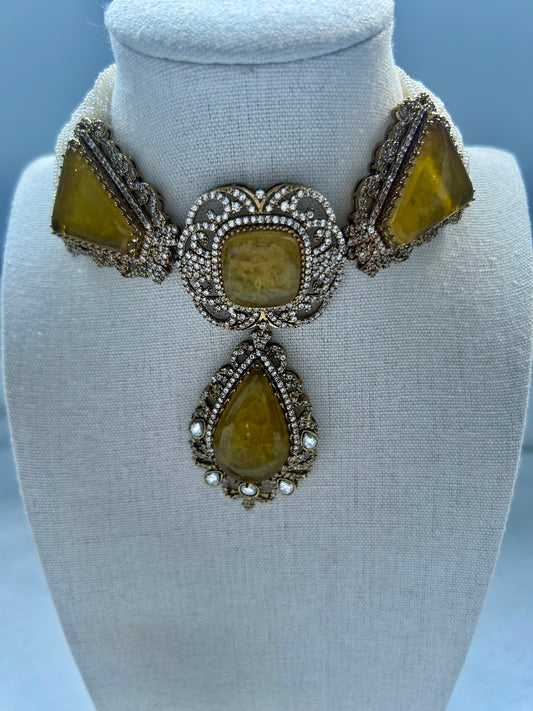 Yellow Doublet Choker Set