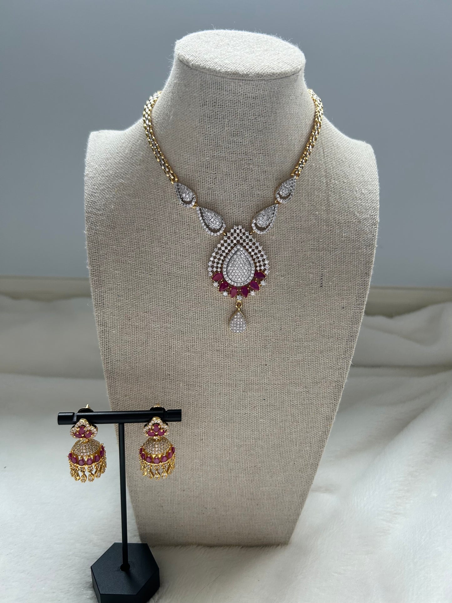 AD Ruby Pendant Set
