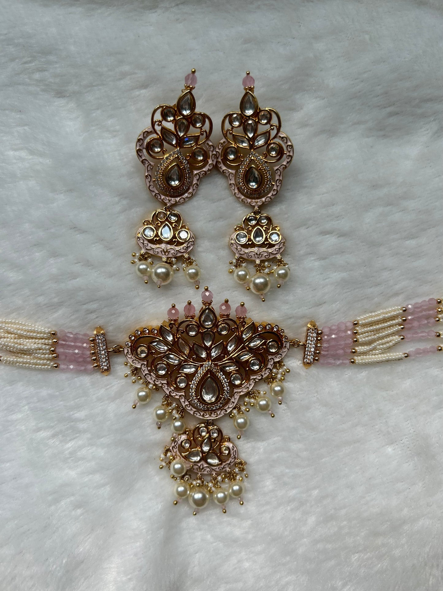 LUXE Uncut Kundan & Meenakari Choker Set