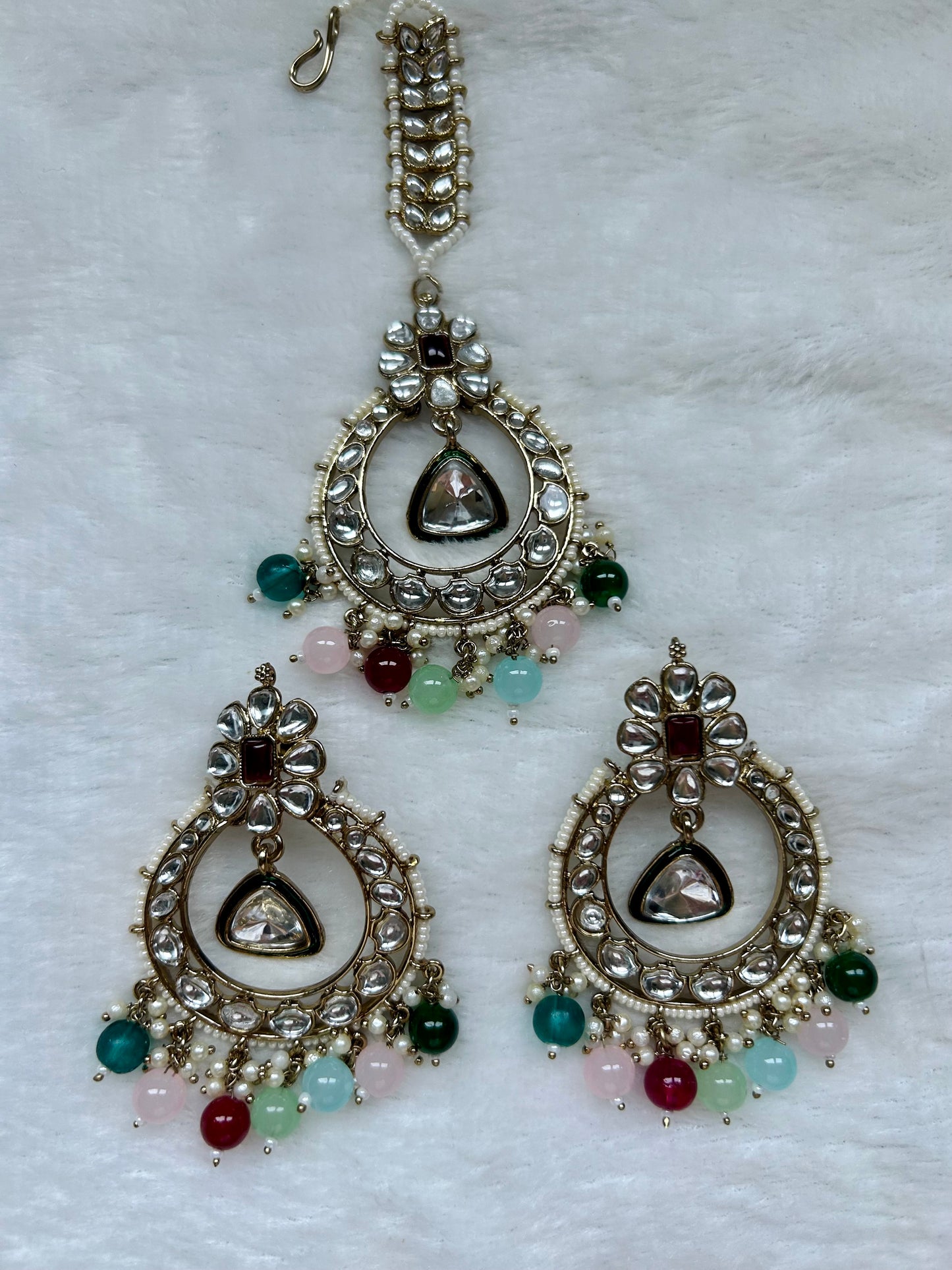 Multi Kundan Tikka Set