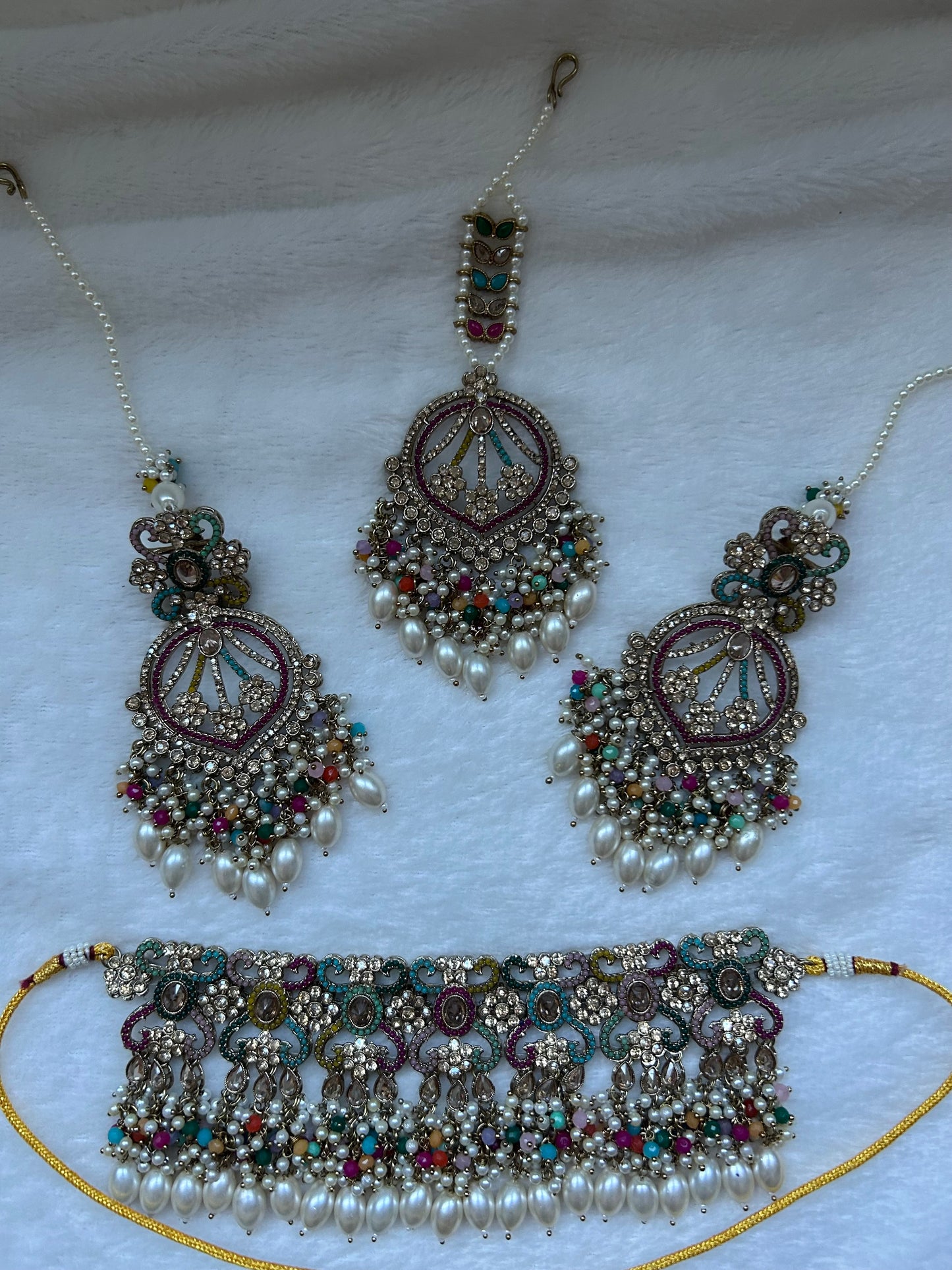 Pakistani Inspired Multi Polki Choker Set