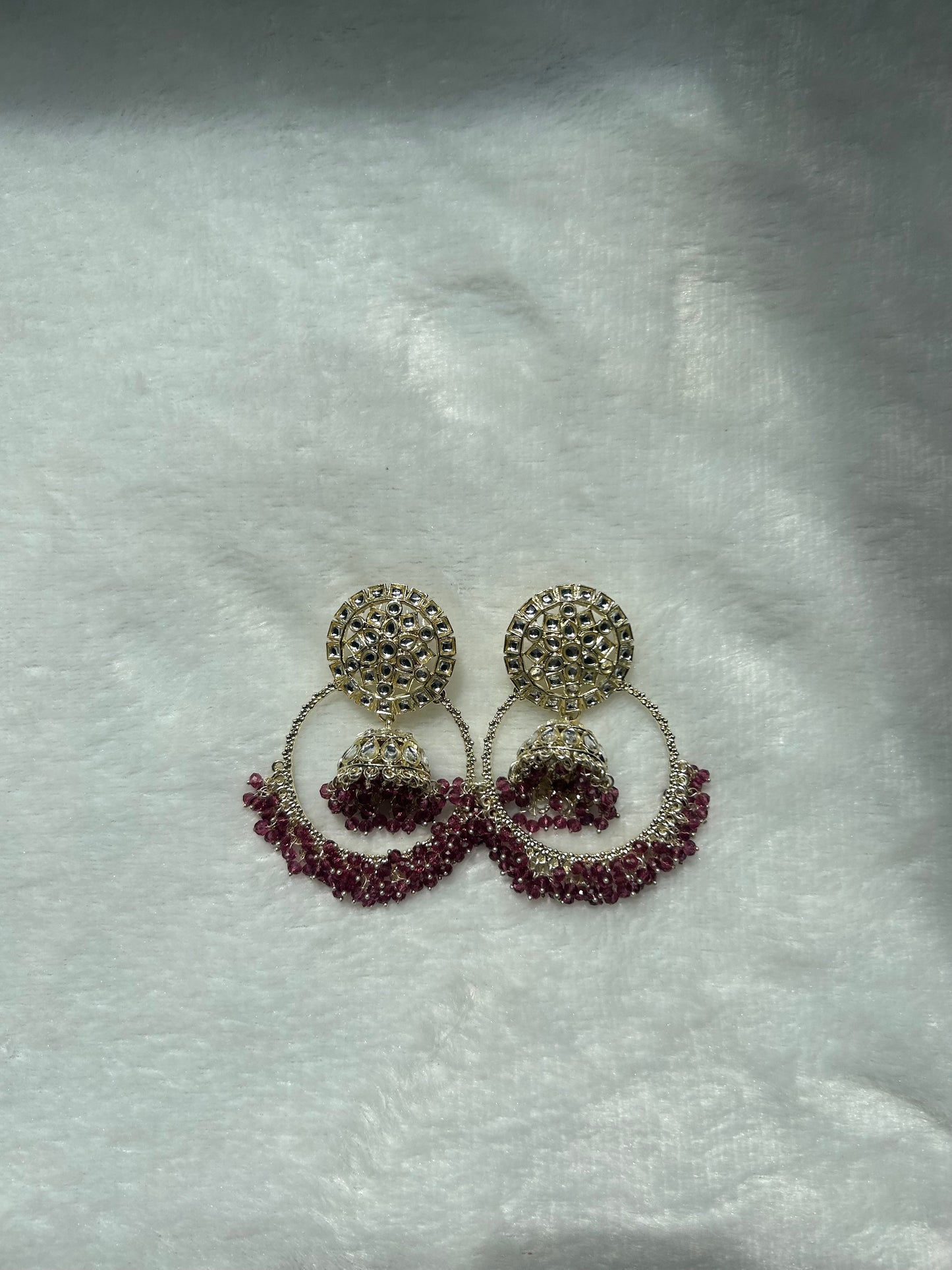 Purple Jhumki Earrings